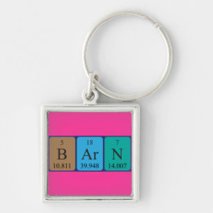 Barn periodic table name keyring