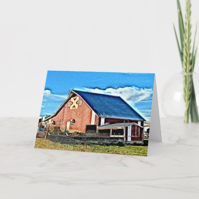 Barn Quilt Digital Painting Card (Front)