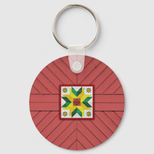 Barn Quilt Star 8 Key Ring