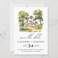 Barn Save the Date, Rustic Farmhouse Photo 