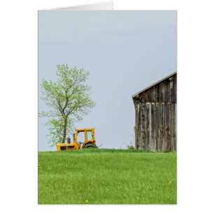 Barn Scene With Tractor-Vertical