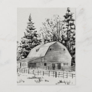 Barn Sketch I Remote Postcard