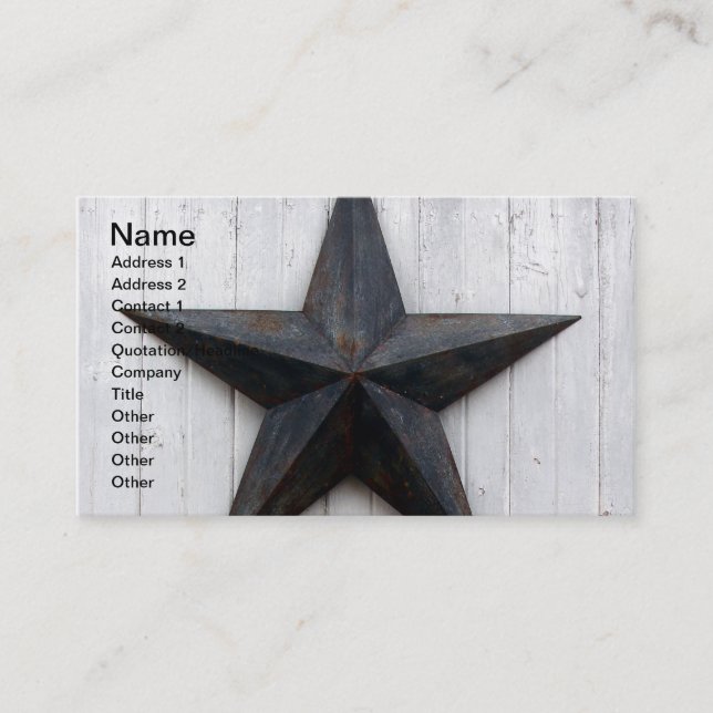 Barn Star Business Card (Front)
