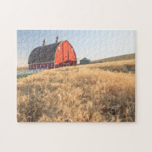 Barn, summer wheat fields near Sprague, Eastern 1 Jigsaw Puzzle