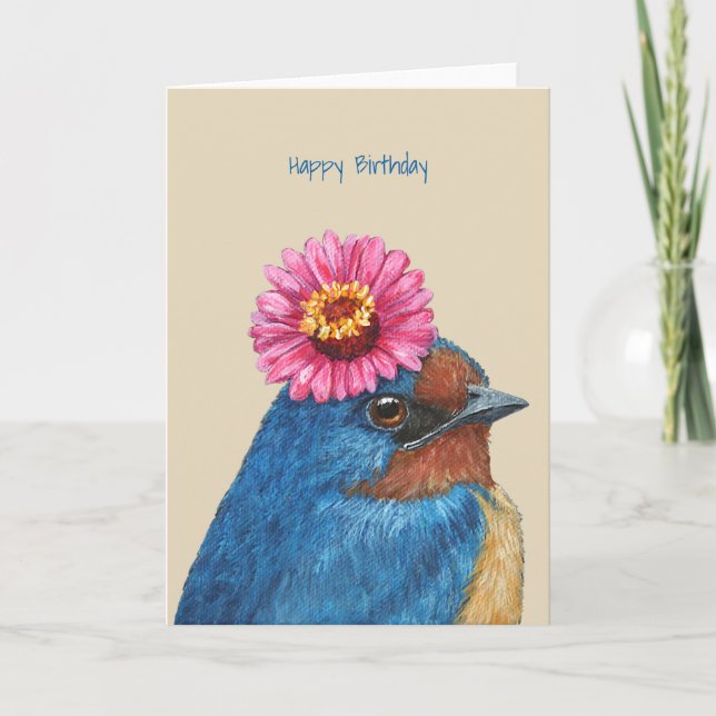 Barn swallow birthday card (Front)