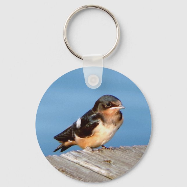 Barn Swallow metal key chain (Front)