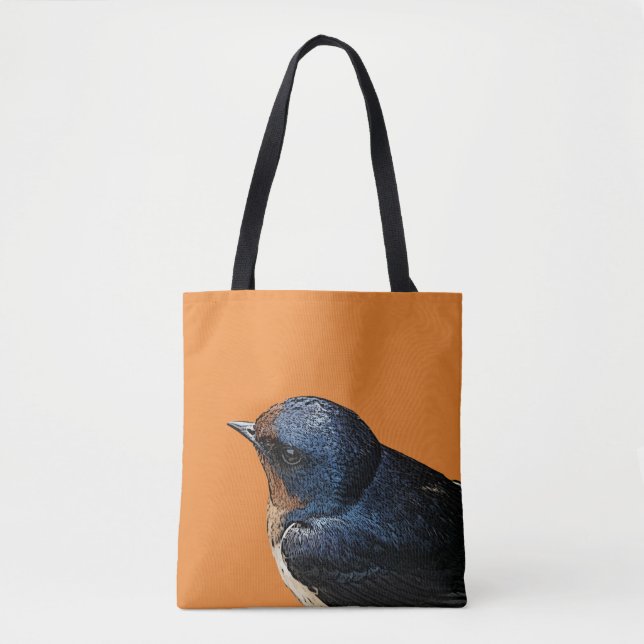 Barn Swallow Tote Bag in Bittersweet Orange (Front)