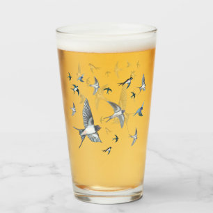 Barn Swallows Freedom Flight Illustration  Glass