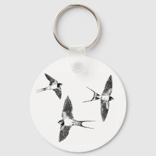 Barn swallows key ring