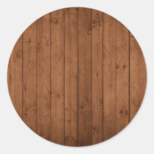 Barn Wall Made of Old Wooden Planks - Brown Classic Round Sticker