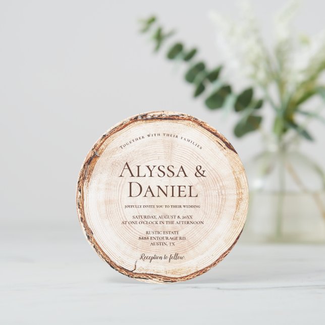 Barn Wedding Wood Cut rustic Custom Invitation (Standing Front)