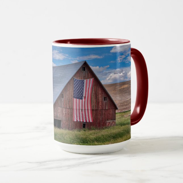 Barn with American Flag | Colfax, Washington Mug (Front Right)