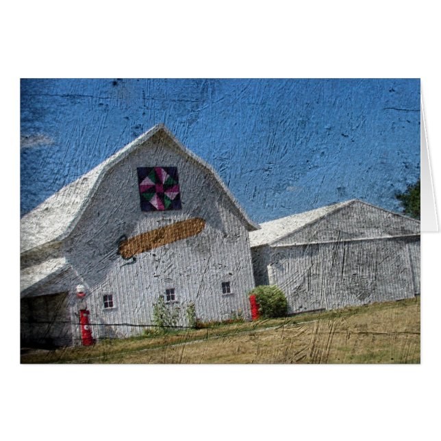 Barn With Corn and a Barn Quilt (Front Horizontal)