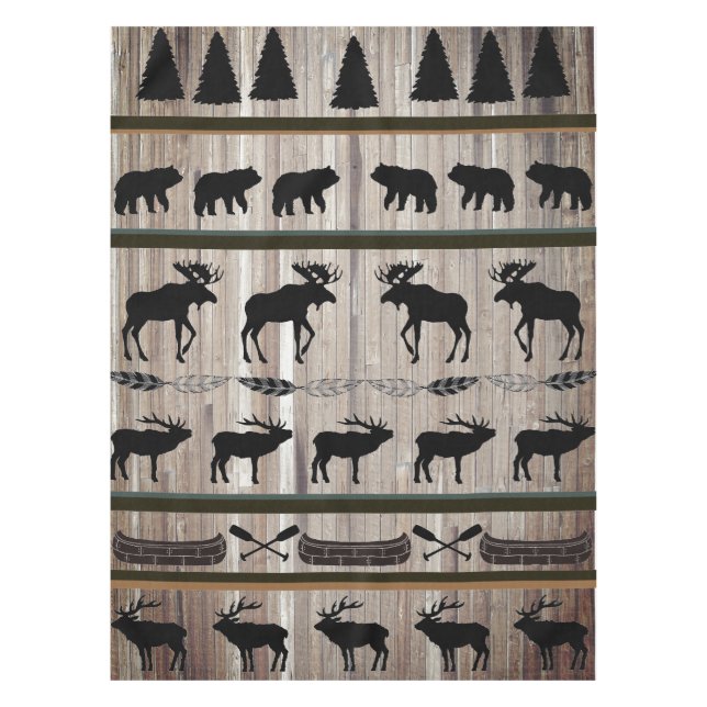 Barn Wood and Blanket Design by LH Tablecloth (Front)