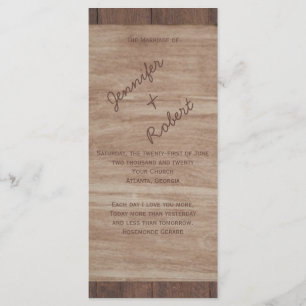 Barn Wood Bears Country Wedding Program Programme