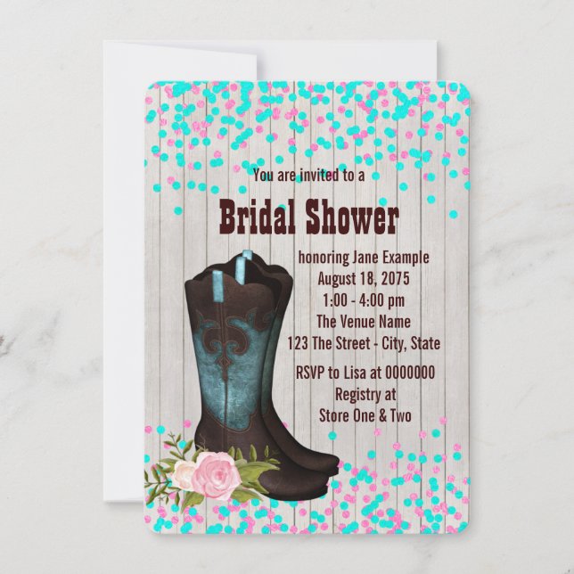Barn Wood Country Bridal Shower Invitation (Front)