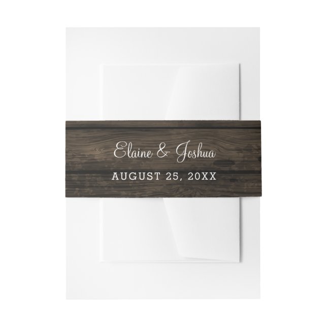 barn wood floral rustic country chic belly band invitation belly band (Front Example)
