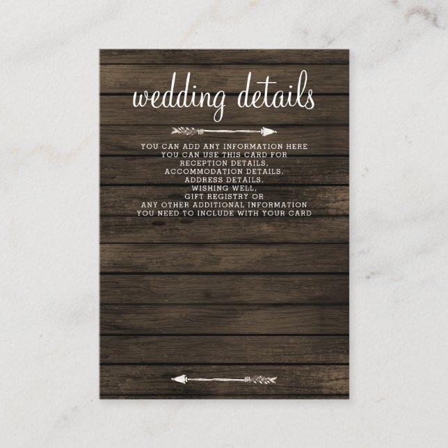 barn wood floral sunflowers rustic wedding enclosure card (Front)