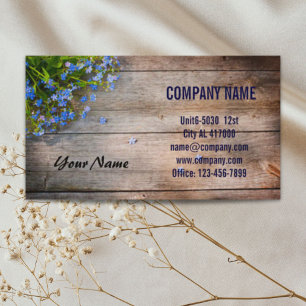 Barn wood Flower botanical nature florist Business Card