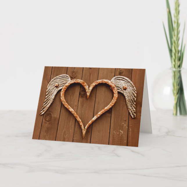 Barn Wood Heart Valentine's Day  Holiday Card (Front)
