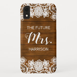 Barn Wood Lace Future Mrs. Rustic Engagement Case-Mate iPhone Case