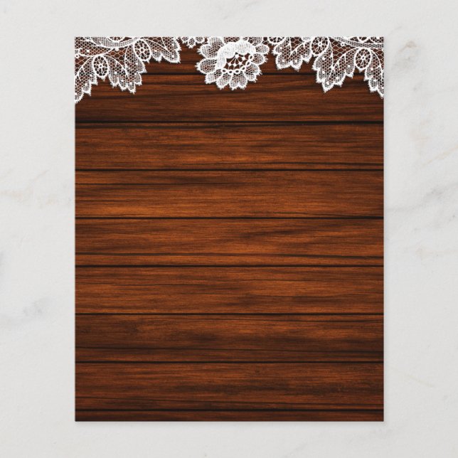 Barn Wood & Lace Rustic Scrapbook Paper (Front)