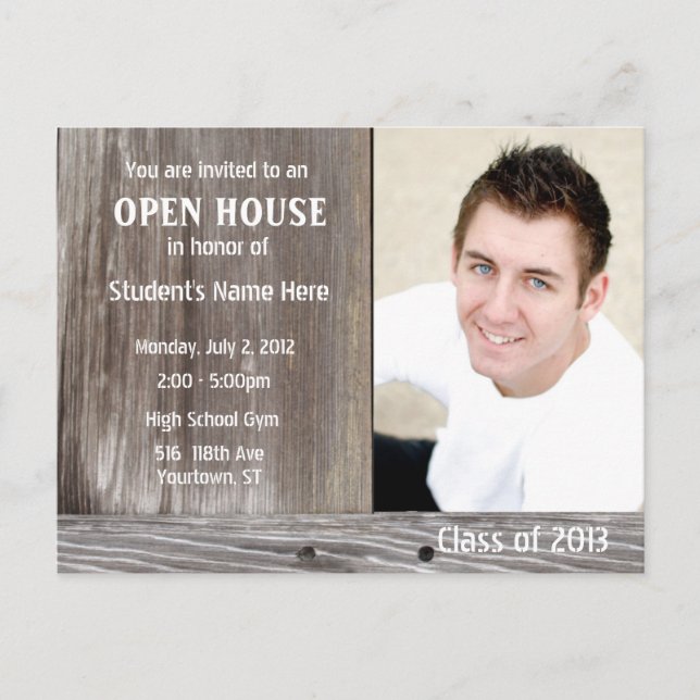 Barn Wood Open house invitation postcard (Front)