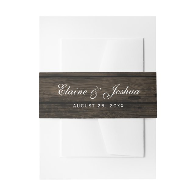 barn wood rustic country chic belly band invitation belly band (Front Example)