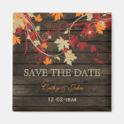 Barn Wood Rustic Fall Leaves Wedding save the date
