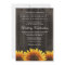 Barn Wood + Rustic Sunflower Wedding Invitations