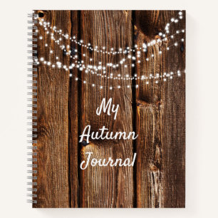 Barn Wood & String Lights Rustic Scrapbook Journal