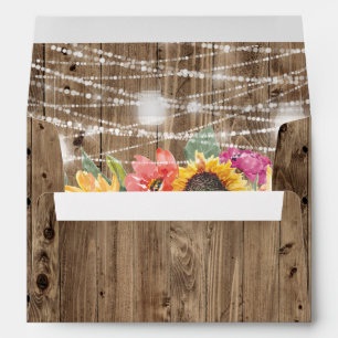 Barn Wood Sunflower Bridal Shower Envelope