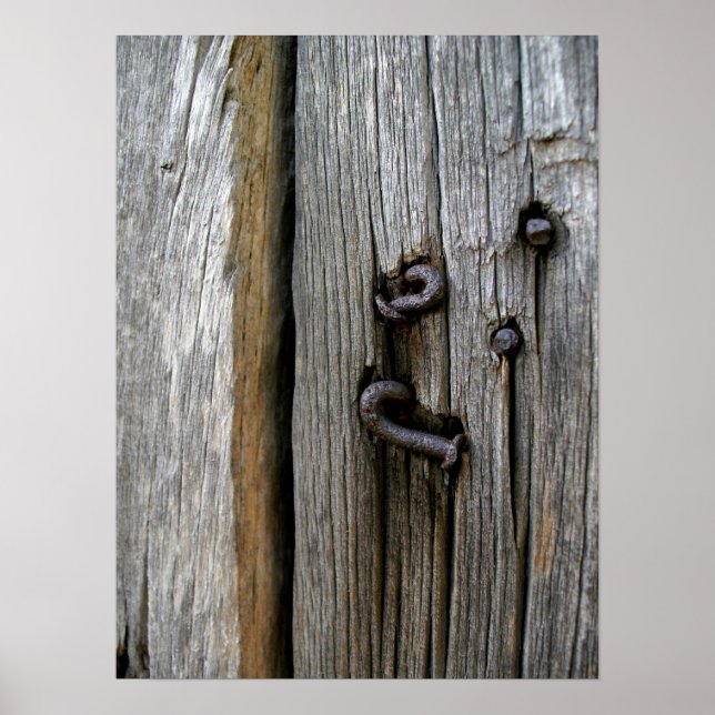 Barn wood with Crooked Nails Poster (Front)