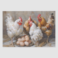 Barn Yard Chickens and Eggs Decoupage