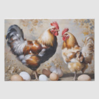 Barn Yard Chickens and Eggs Decoupage