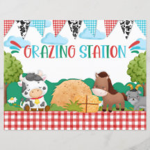 Barn Yard Grazing Station Food Dessert Table Sign