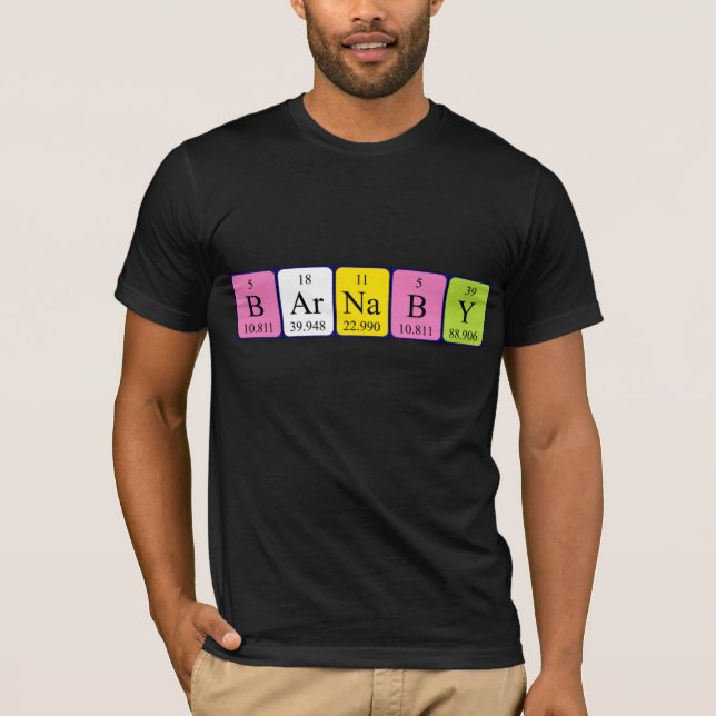 Barnaby periodic table name shirt (Front)