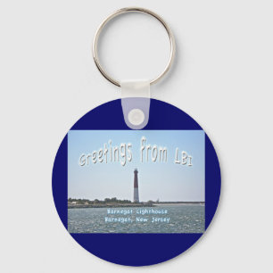Barnegat Lighthouse LBI Greetings Keychain