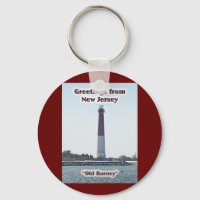Barnegat Lighthouse NJ Greetings Keychain