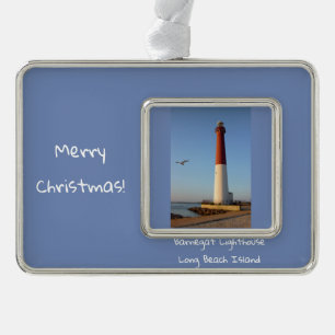 Barnegat Lighthouse Silver Plated Framed Ornament