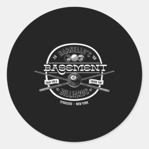 Barnellos Basement Billiards Classic Round Sticker
