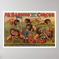Barnes Circus Advertising Poster From the 1920's