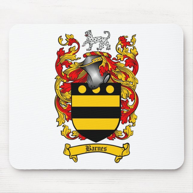 BARNES FAMILY CREST -  BARNES COAT OF ARMS MOUSE PAD (Front)