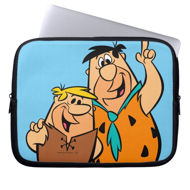 Barney Rubble and Fred Flintstone Laptop Sleeve (Front)