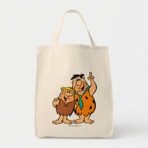 Barney Rubble and Fred Flintstone Tote Bag