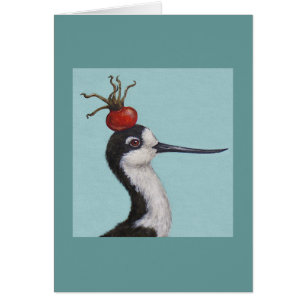 Barney the black necked stilt card