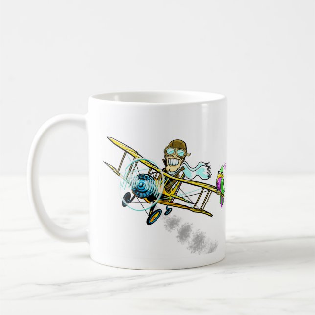 Barnstormer and bird coffee mug (Left)