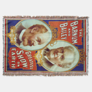 Barnum and Bailey Circus Vintage Poster Throw Blanket