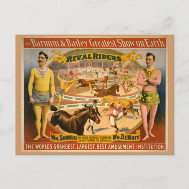 Barnum & Bailey Circus Poster Postcard (Front)