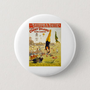 Barnum & Bailey Coney Island Water Carnival 6 Cm Round Badge